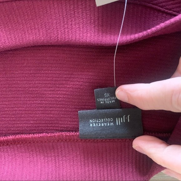 J. JILL WEAREVER COLLECTION Shift Ribbed Long Sleeve Dress Bordeaux Size… - Picture 7 of 12